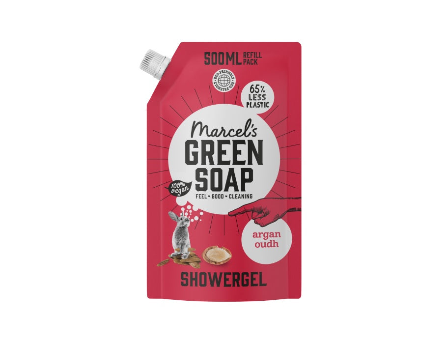 Marcel's green soap shower gel - argan oudh - navulling - 500ml