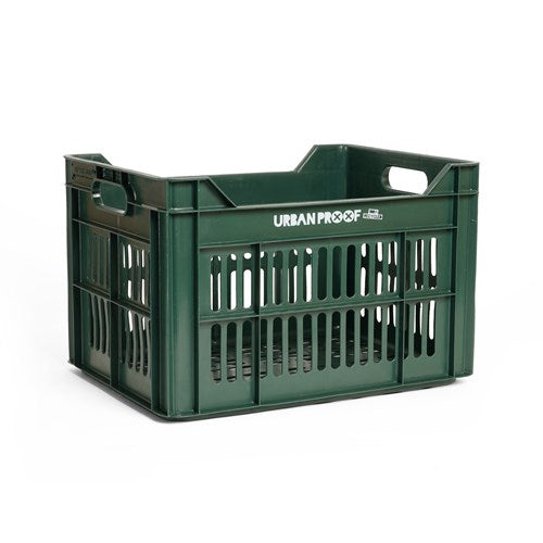 Urban proof fietskrat recycled kunststof 30l donker groen 40x30x25 cm