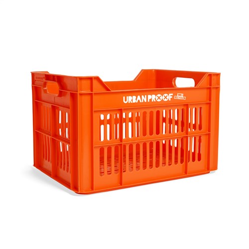 Urban proof fietskrat recycled kunststof 30l oranje 40x30x25 cm