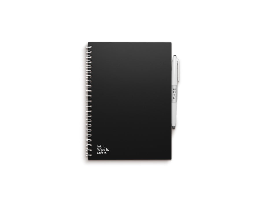 Moyu uitwisbaar notitieboek - hardcover a5 - pitch black