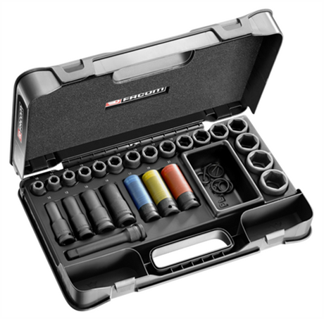 Imp facom set van 23 lange en korte actdoppen 1 2 10• 32mm - ns.550bpb