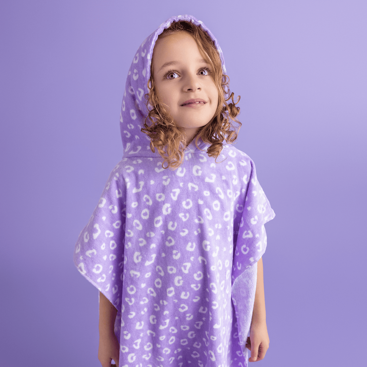 Leopard | lila strandponcho 65 x 65 cm