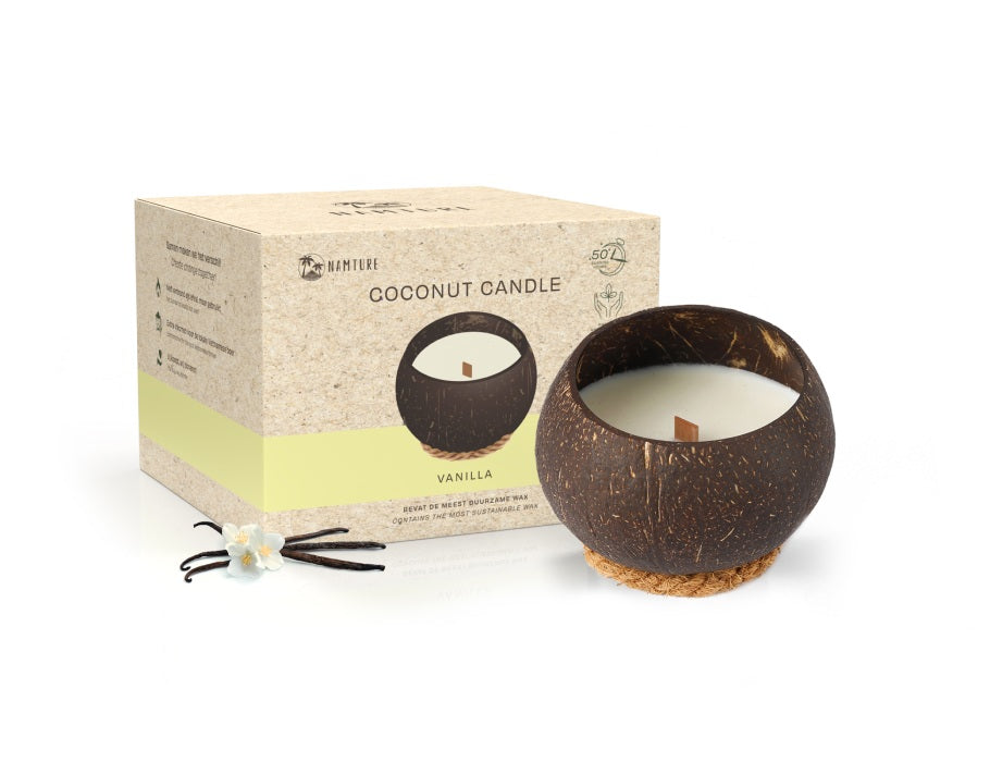 Namture kokosnoot kaars - vanilla - 180g