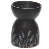Zwart gras design keramiek olie- en wax geurbrander