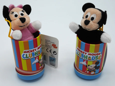 Van der doelen mickey en minnie mouse in leuk disney blikje, 7 cm groot