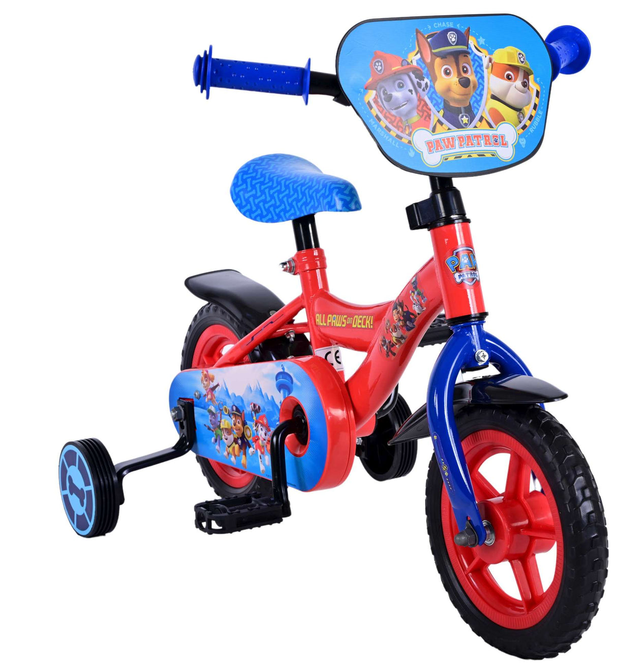 Paw Patrol Kinderfiets Jongens 10 inch Rood Blauw Doortrapper