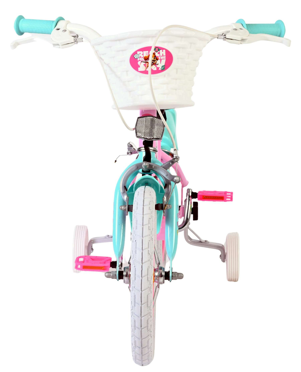 Volare paw patrol kinderfiets - meisjes - 14 inch - roze - twee handremmen