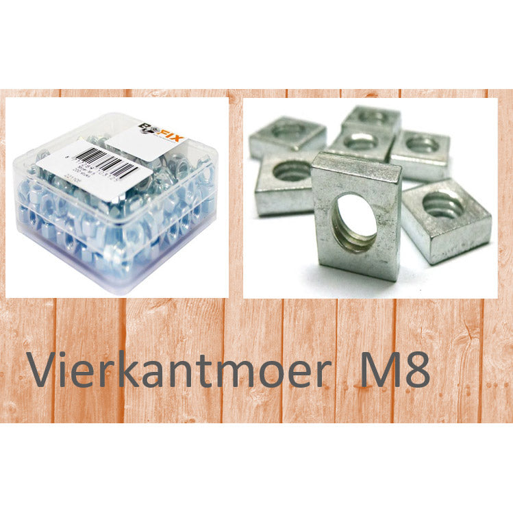 Bofix vierkantmoer m8 (100st)