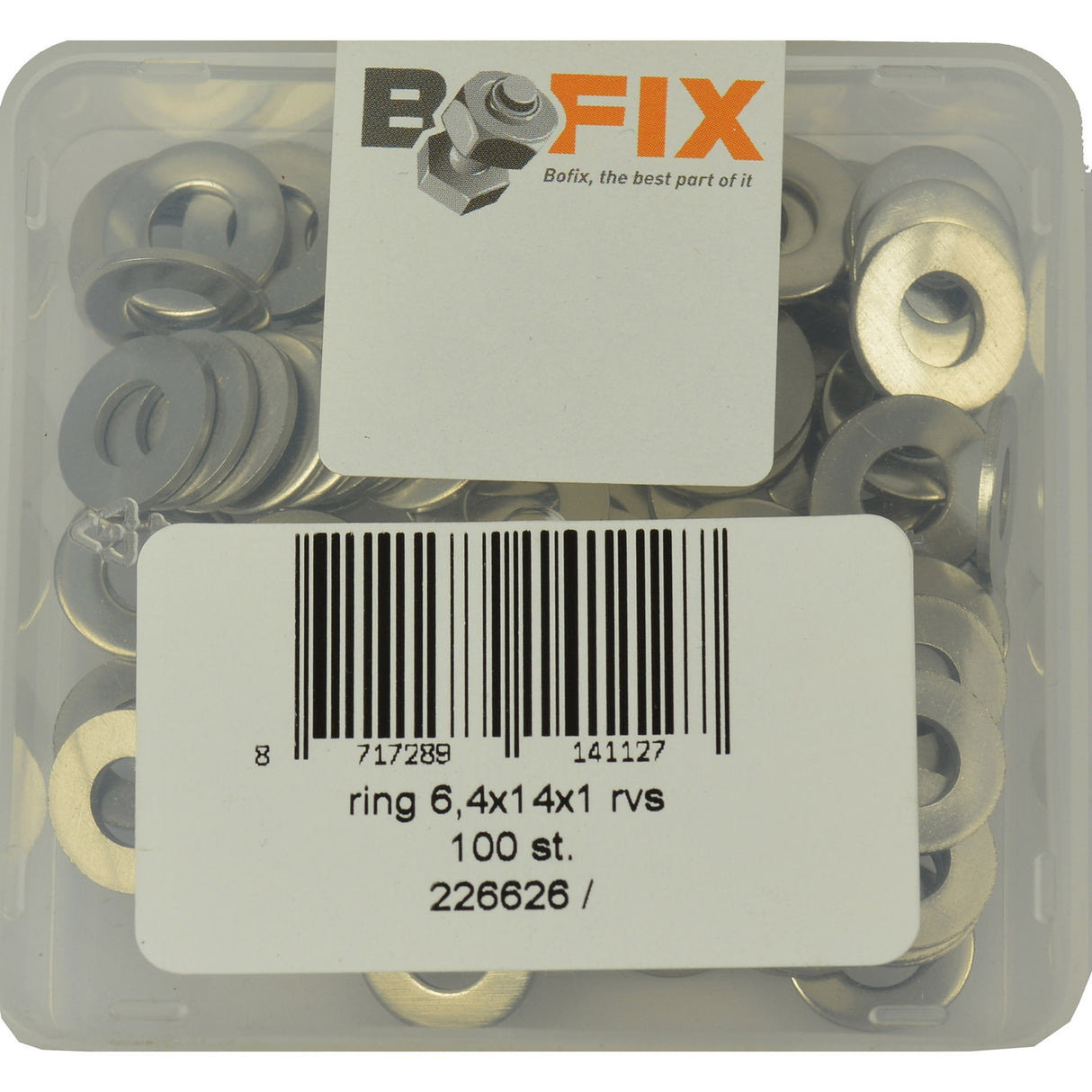 Bofix sluitring m6,4x14x1 rvs (100st)