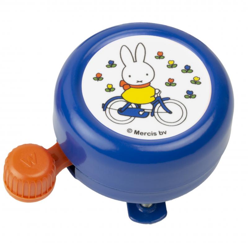 fietsbel Nijntje op fiets 60 mm blauw