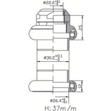 E balhoofdstel1 inch draad cartr alu 26.4 conus zwart