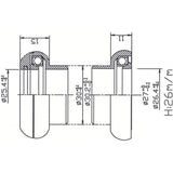 Tecora Balhoofdstel1 inch ahead cartr alu 26.4 conus zwart