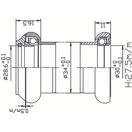 Tecora E E balhoofdstel1 1 8 inch ahead cartr alu 30.0 conus zwart