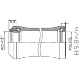 Balhoofdstel1 inch geinteg. 45x45 26.4 cartg.zwart