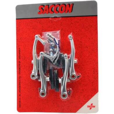 Saccon v-brake set voor + achter zilver