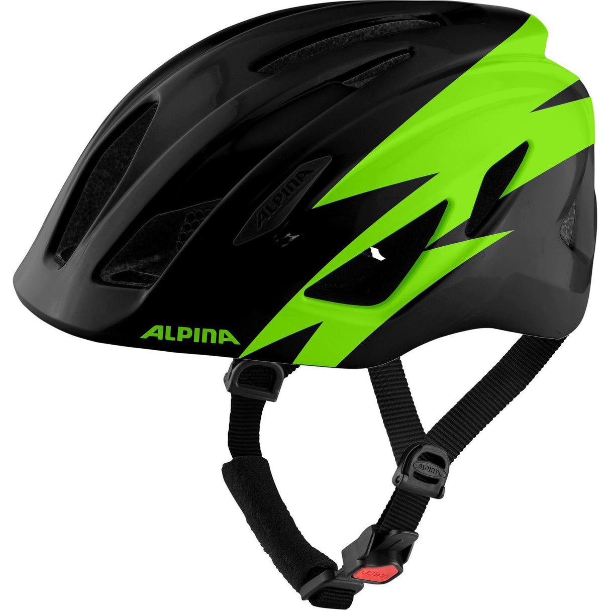 Olympic sportswear alpina sports kinderhelm pico 50-55 glans zwart groen