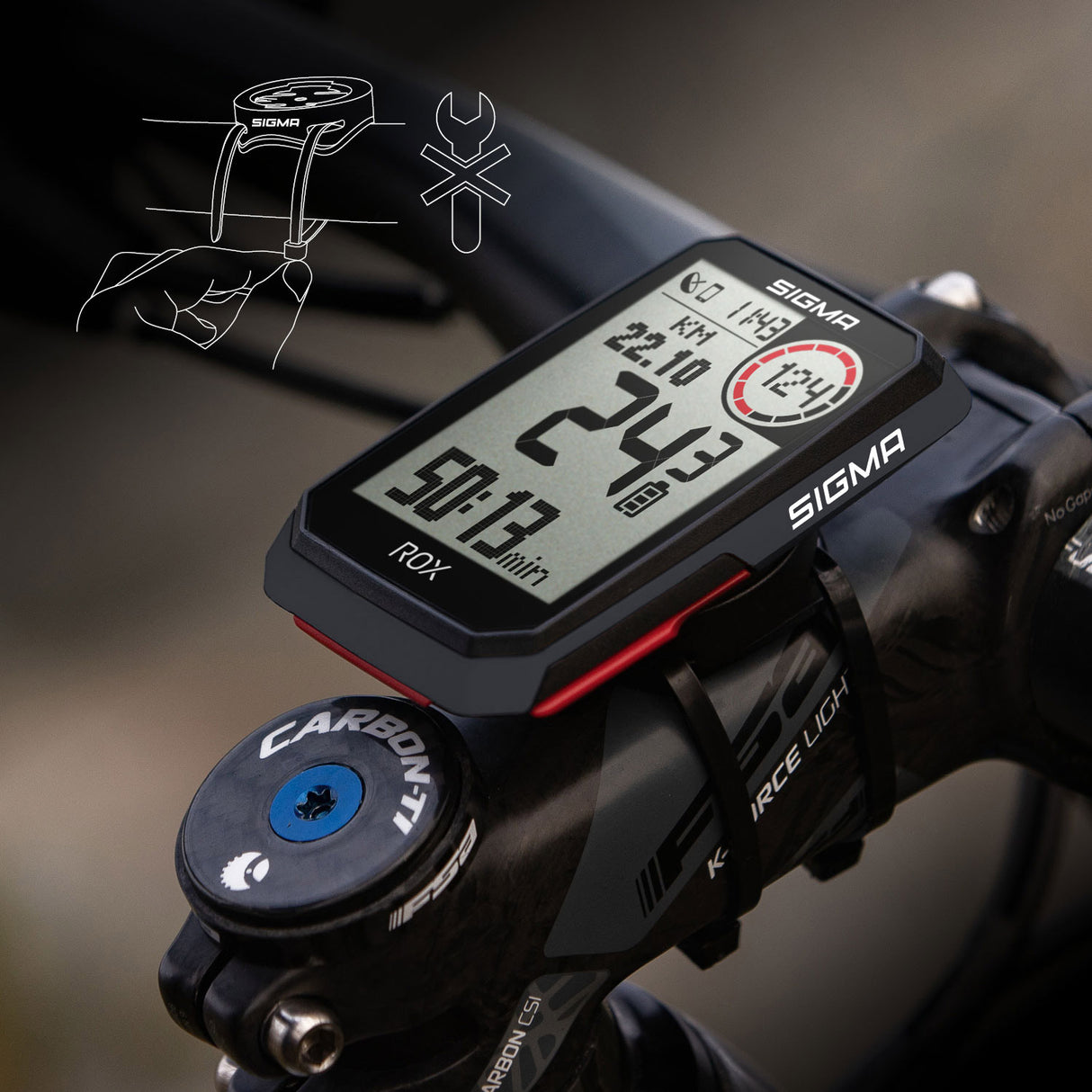 Sigma rox 4.0 gps zw zw standaard stuurhouder + usb-c oplaadkabel