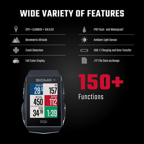 Sigma rox 11.1 evo gps zw wit standaard stuurhouder + usb-c laadkabel