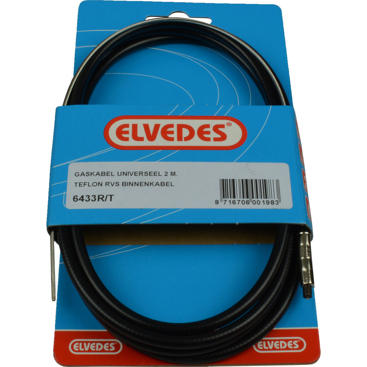 Elvedes gaskabelkit universeel teflon 6433r t