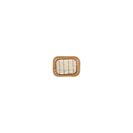 Basil Green Life - rotan fietsmand - medium - voorop natural bruin