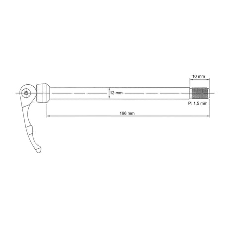 Qr269r steekas ø12mm 166mm met quick release