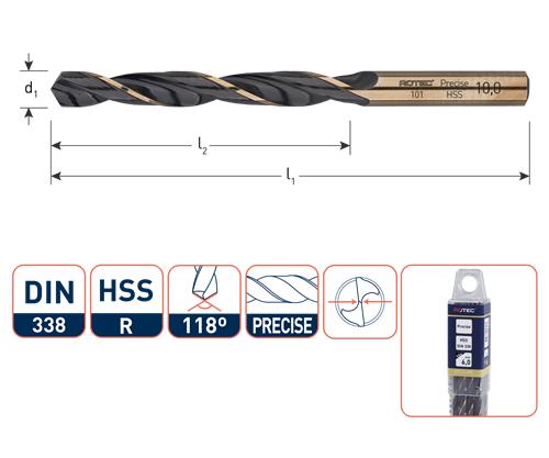 Rotec spiraalboor hss precise 11.2mm