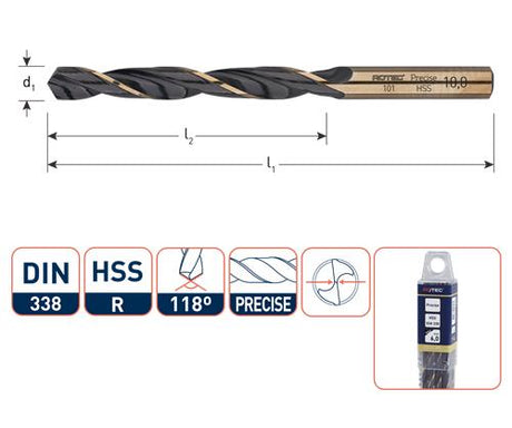 Rotec spiraalboor hss precise 3.9mm