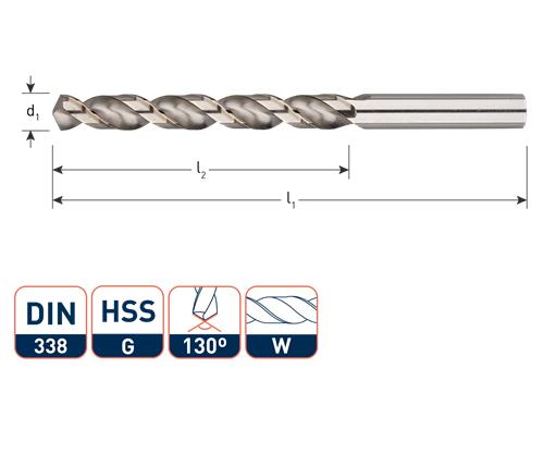 Rotec spiraalboor din338 alu 12.0