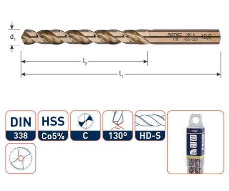 Rotec spiraalboor din338 co 4.0mm