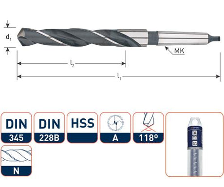 Rotec mc boor din345 28.5mm