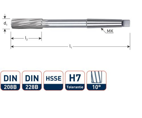 Rotec machineruimer mc h7 15mm spir.