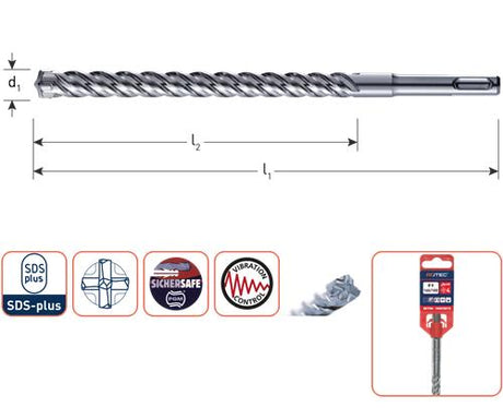 Rotec sds-boor 200 260 14mm 4-snijder