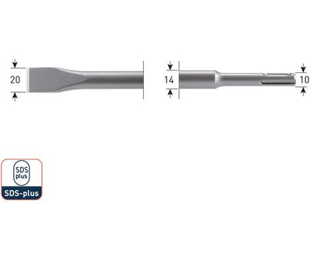 Rotec sds platte beitel 250mm