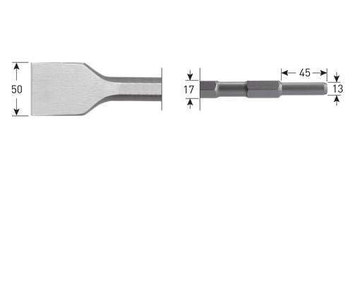 Rotec brede spade-beitel 50x280mm 6k-17mm