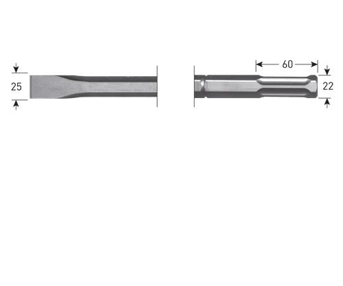 Rotec plattebeitel 25x360mm 6k-22mm tbv hilti te-s