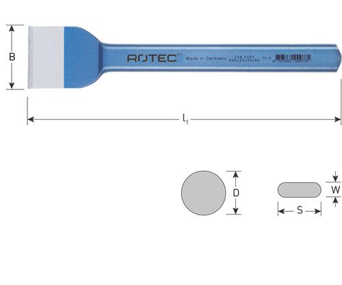 Rotec voegbeitel plat 75x230mm