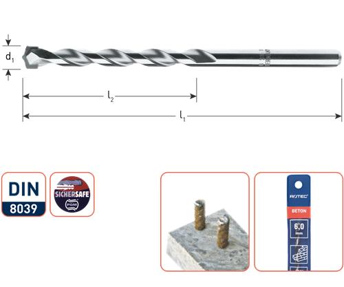 Rotec betonboor 4.0mm