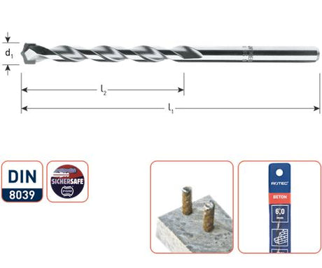 Rotec betonboor 5.0mm
