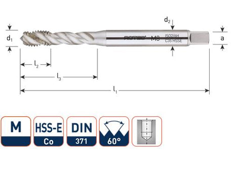 Rotec machinetap din376 m20 blind