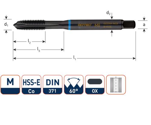 Rotec machinetap din371 m10 rvs