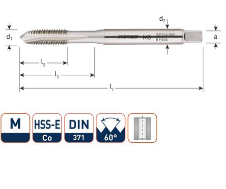 Rotec machinetap d371 alu m8