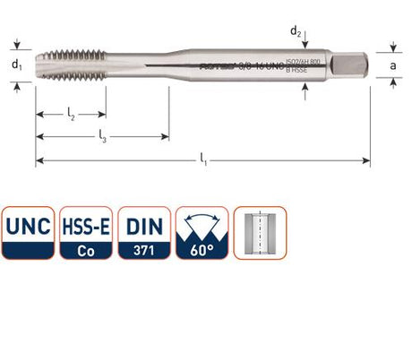 Rotec machinetap nr.6 unc din371