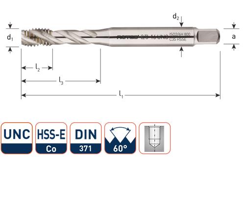 Rotec machinetap 7 16 unc din376 blind