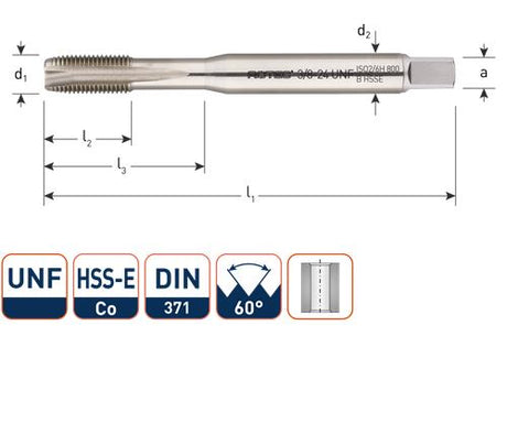 Rotec machinetap din376 1 2 unf