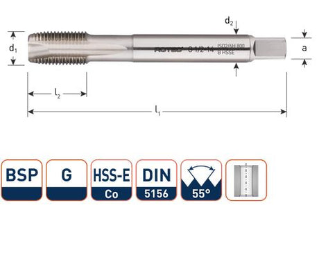Rotec machinetap din374 3 4 g
