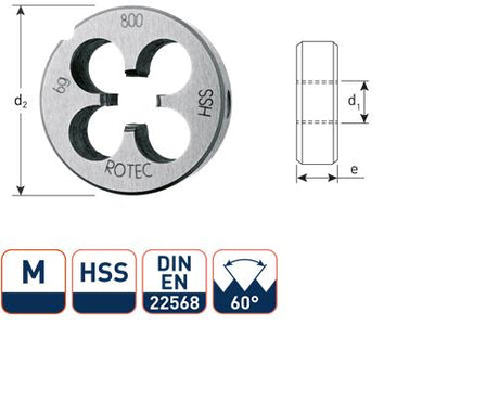 Rotec ronde snijplaat m30 65x25 hss