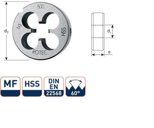 Rotec ronde snijplaat mf20x1.5 hss