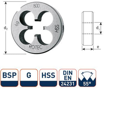 Rotec ronde snijplaat bsp g3 8 hss