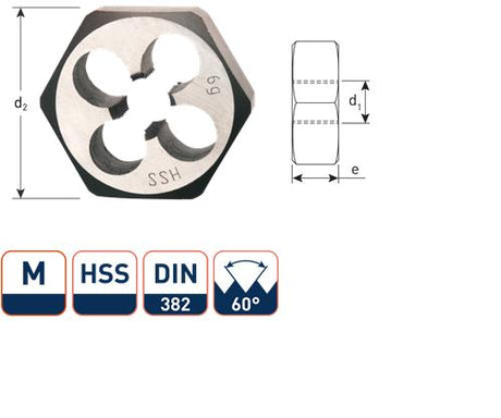 Rotec zeskant snijmoer m10 din382 hss