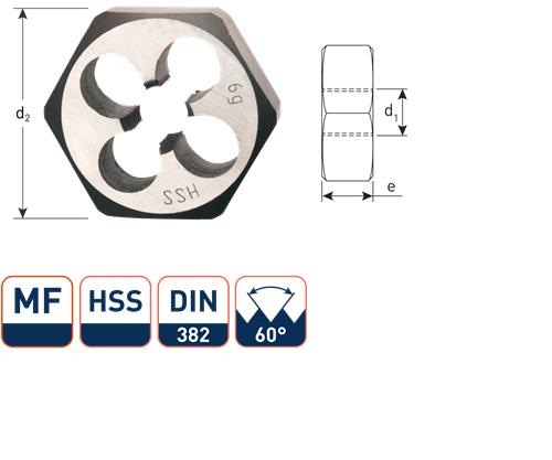 Rotec zeskant snijmoer mf20x1 din382 hss